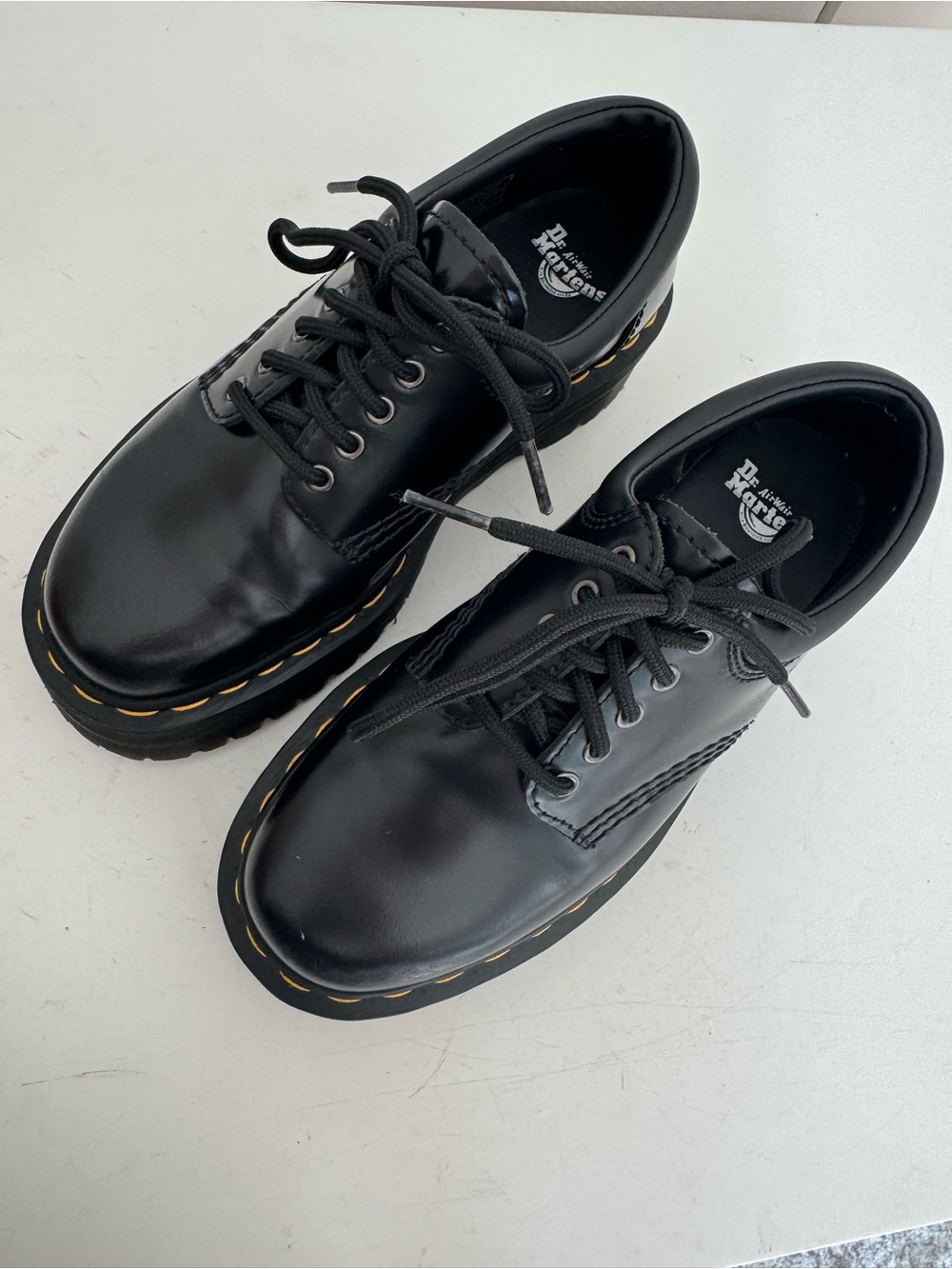 Dr. Martens 8053 Quad Platform Black Leather Shoes – Women’s Size 6 - Picture 13 of 16